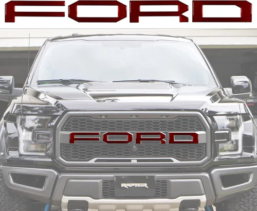 Vista 26 de Superposiciones de letras de rejilla frontal, compatibles con Raptor 2015-2020