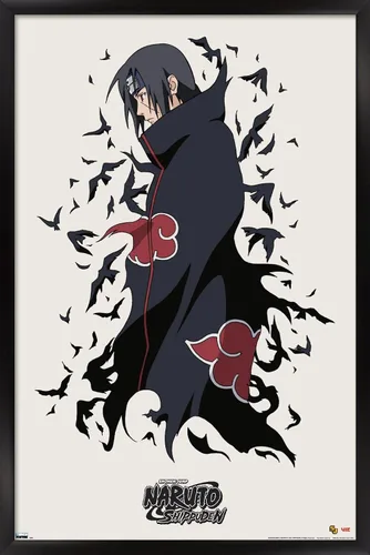 Vista 8 de Trends International Naruto Shippuden - Póster de pared de Itachi, 14.725 x 22.375 pulgadas, versión enmarcada de madera de granero