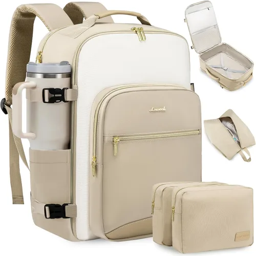 Vista 8 de LOVEVOOK Mochila de viaje grande para mujeres y hombres, mochila de transporte de 40 litros para aviones, bolsa de viaje para artículos personales