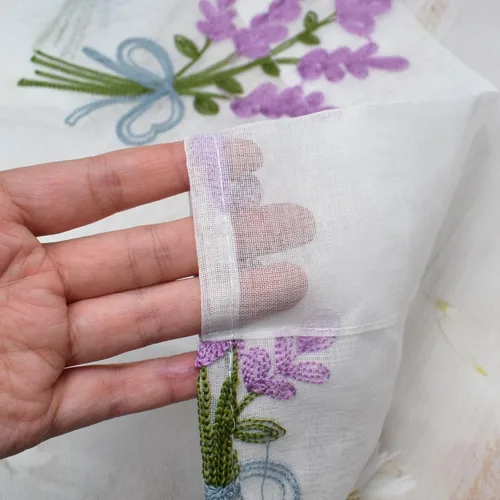 Vista 4 de Molaxhome Cenefa de cortina con bolsillo de barra de encaje de flores moradas para dormitorio, baño, sala de estar