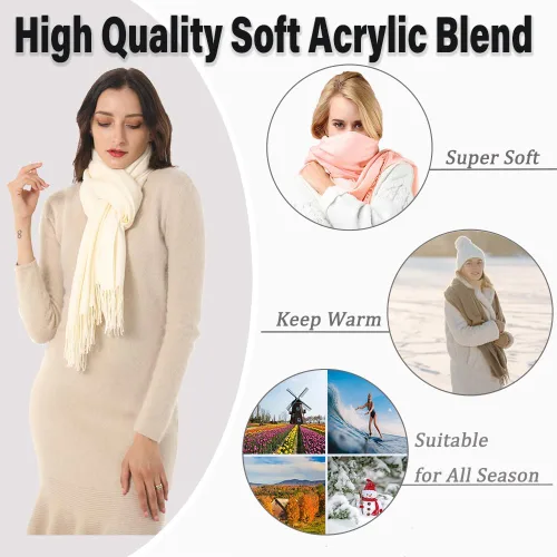 Vista 2 de Gomust Bufanda tipo pashmina para mujer, ideal para regalo de boda, Navidad, cumpleaños, estola grande y suave