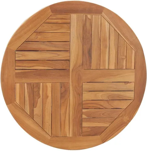 Vista 9 de vidaXL - Mesa redonda de madera maciza de teca, 1" 31.5