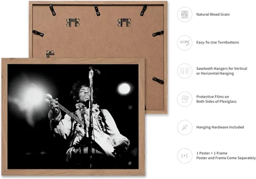 Vista 2 de Poster Master Impresión del festival pop – Póster de guitarrista – Arte de fotografía en blanco y negro – Diseño de pared de músico de rock and roll