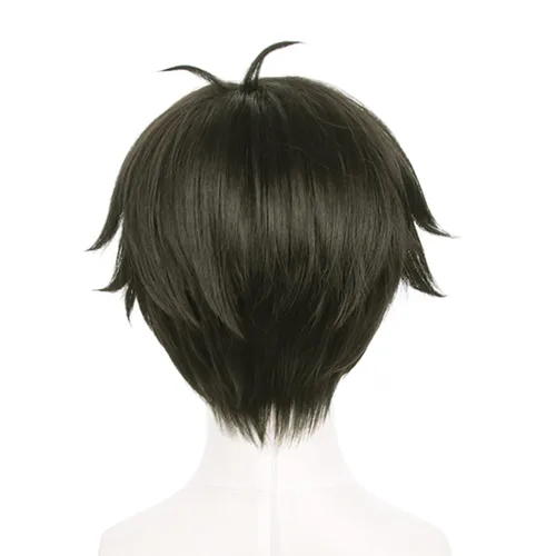 Vista 4 de SPY × Peluca de cosplay de anime familiar Damian verde oscuro, pelucas cortas para niños, peluca sintética para juegos de rol, peluca de disfraces