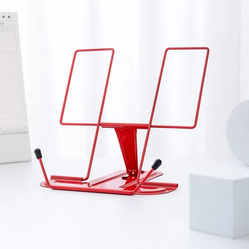 Vista 17 de MSDADA - Soporte de libros de metal para escritorio, soporte ajustable para lectura, soporte portátil para libros de cocina y documentos, soporte