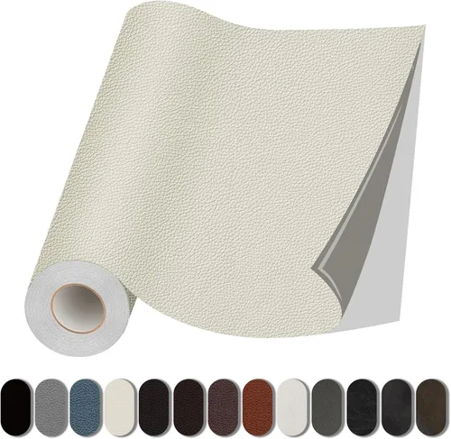 Vista 17 de Lifeshoon Parche de reparación de cuero, reparación de cuero autoadhesiva, cinta de parche de vinilo grande para sofás, muebles, asientos de Negro