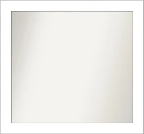 Vista 103 de Amanti Art Espejo de baño blanco para sobre el fregadero, 24 x 26 pulgadas, espejo rectangular blanco y blanco, marco de madera contemporáneo