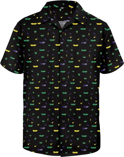 Vista 22 de American Trends Camisa hawaiana de manga corta con botones tropicales para Impresión de leopardo