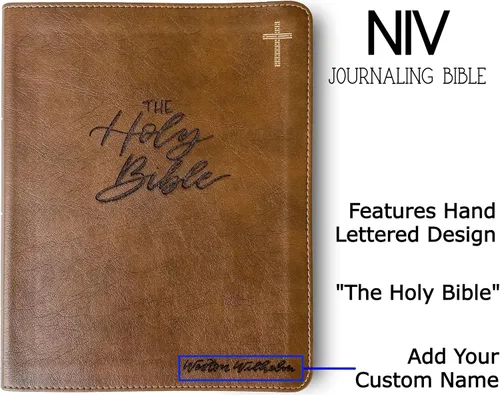 Vista 6 de Biblia grabada a mano con letras y láser NIV Journaling, regalo personalizado, grabado de nombre personalizado disponible