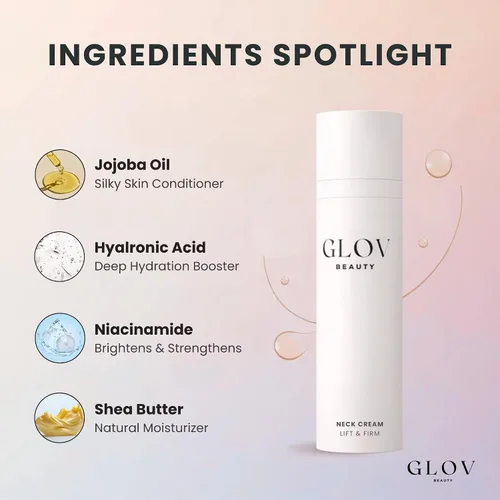 Vista 6 de Glov Beauty - Crema para el cuello Lift & Firm - Crema antienvejecimiento para cuello y escote para arrugas, flacidez de la piel y estiramiento