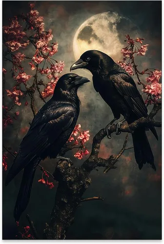 Vista 30 de Lienzo enmarcado negro para pared, póster de Halloween Dark Academia, pintura de gato negro, fantasma en la bañera, imágenes góticas de terror