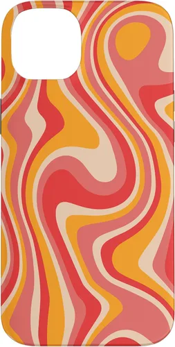 Vista 15 de Funda psicodélica para iPhone 16 Retro Groovy Liquid Swirl Hippie 70's 80's