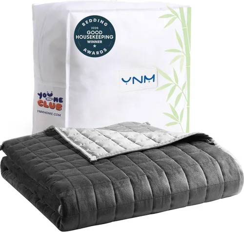 Vista 18 de YnM Manta con peso refrescante para adultos, manta pesada de 10 libras para una persona de 90 libras, perfecta para personas que duermen con calor