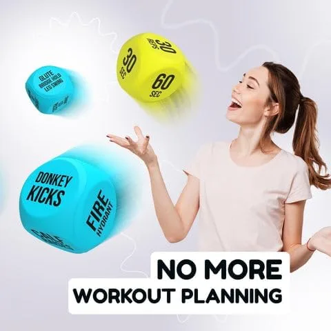 Vista 3 de TidyFriend Dados de Ejercicio – Dados de Entrenamiento de Espuma de 6 Lados para Adolescentes y Adultos, Divertido Equipo de Fitness para Clases
