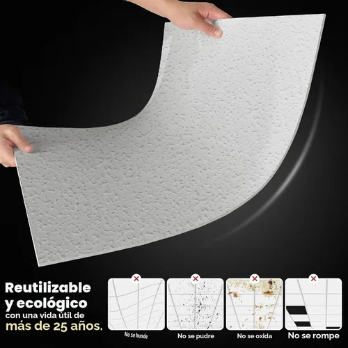 Vista 3 de Azulejos de techo profesionales impresos de 2 x 2 pies, panel de techo de PVC de 24 x 24 pulgadas, impermeable, lavable y resistente al fuego, PVC