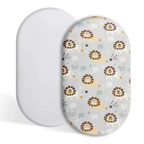 Vista 16 de Sábanas de moisés de bebé para niñas y niños, paquete de 2 sábanas de bebé para colchón de moisés cuadrado rectangular ovalado, 33 x 16 pulgadas