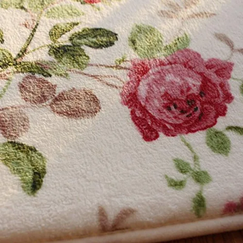 Vista 5 de UKELER Alfombras románticas de estilo campestre americano con estampado de rosas rosas para sala de estar, 39.3 x 59 pulgadas