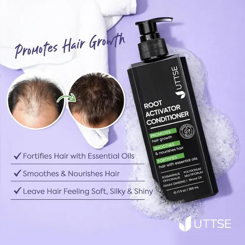 Vista 5 de Acondicionador activador de raíces para hombres: tratamiento reparador profundo para el crecimiento y engrosamiento del cabello