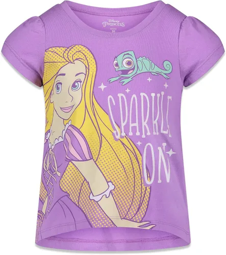 Vista 5 de Disney Princess Mulan Rapunzel Moana Tiana 4 Pack Short Sleeve Graphic T-Shirt