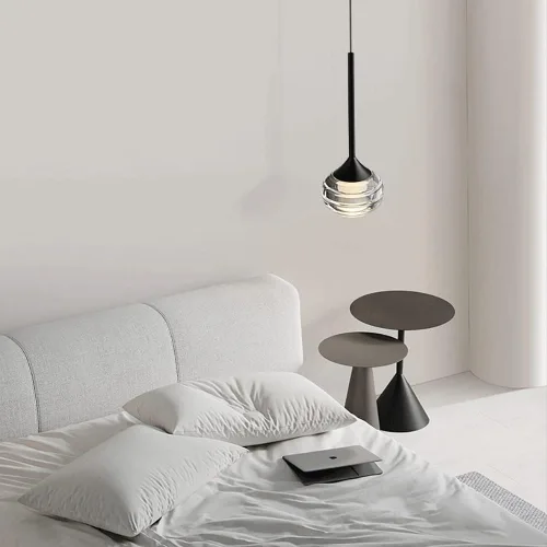 Vista 3 de Lámpara colgante de metal negro Mini lámpara colgante esférica con pantalla de bola de vidrio moderna 12W regulable Lámparas de suspensión nórdico
