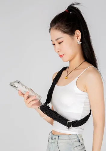 Vista 4 de Novela correa de teléfono tejida para teléfono celular con correa correa de teléfono cruzada/cuello cordón ajustable parche para teléfono móvil