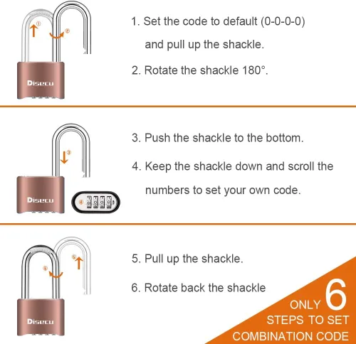 Vista 4 de Paquete de 2 candados de combinación de 4 dígitos resistentes, grillete de 2.5 pulgadas de largo, impermeable, para exteriores, para casillero