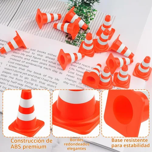 Vista 3 de 30 piezas de conos de tráfico mini, conos de seguridad de carretera de plástico en miniatura, entrenamiento, pequeños, para deportes, construcción