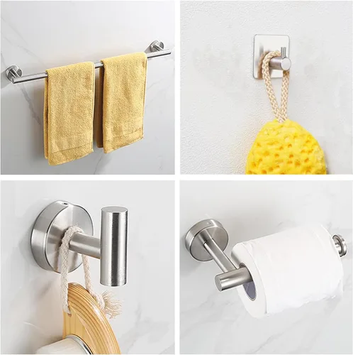 Vista 6 de Juego de accesorios de baño de 5 piezas, juego de toallero de acero inoxidable SUS304, toallero de mano de 16 pulgadas, estante de papel higiénico
