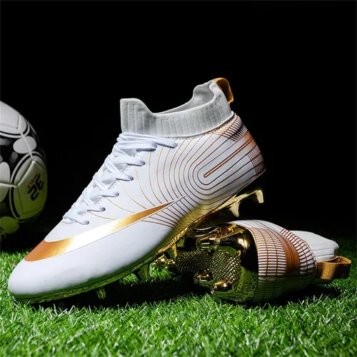 Vista 6 de MFSH Zapatos de fútbol para hombre, botas de fútbol para mujer, zapatos de fútbol para niños grandes, zapatos de fútbol para interiores y jóvenes