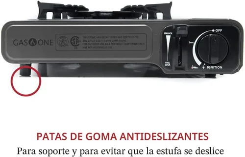 Vista 3 de Estufa portátil de butano Gas One con estuche: encendido automático, control preciso del calor - para acampar, tailgating y cocinar al aire libre