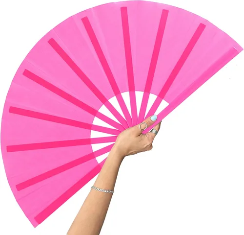 Vista 10 de Abanicos de mano plegables con bandera americana - Abanico grande de 13 pulgadas para rave, abanico que hace ruido y chasquea para baile de línea al