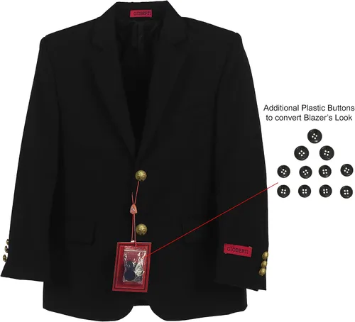 Vista 2 de Gioberti Boys Formal Blazer Jacket, Fully Lined Single Breasted Suit Coat Negro