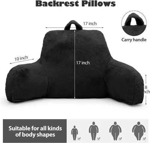 Vista 2 de Almohada de lectura para sentarse en la cama para adultos, almohada de lectura estándar con espuma viscoelástica, almohada de respaldo para cama
