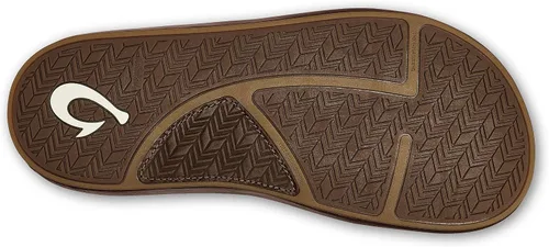 Vista 3 de OLUKAI 'Ilikai Sandalias de cuero para hombre, sandalias de cuero de grano completo, plantilla anatómica y amortiguación, ajuste cómodo y goma