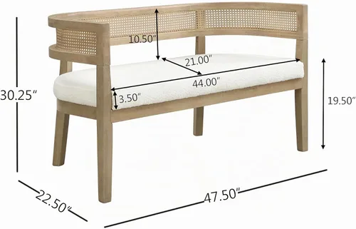 Vista 2 de Christopher Knight Home Xiza Modern Boucle - Sofá biplaza tapizado con marco de madera de caucho, cómodo sofá de 2 plazas y respaldo de ratán, sofás