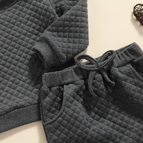Vista 6 de Conjunto de sudadera unisex de manga larga para recién nacido, ropa de género neutro