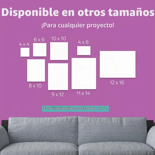 Vista 9 de Artlicious Lienzos para pintar – Paquete de 12,4 x 4 pulgadas de lienzo blanco – Paneles de arte 100% algodón para pintura al aceite, acrílico