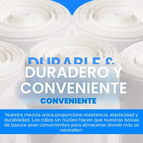 Vista 3 de Reli. Bolsas de basura de 6 a 10 galones 1000 bolsas transparentes Baño Fuertes Basura