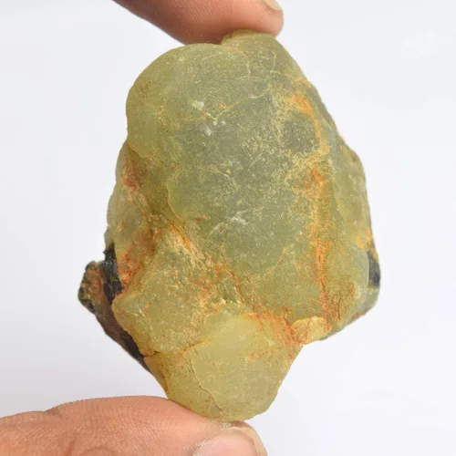 Vista 2 de GEMHUB Cristal curativo de prehnita verde, 329.50 quilates, certificado natural, sin cortar, prehnita verde áspero para hacer joyas, Gema, prehnita