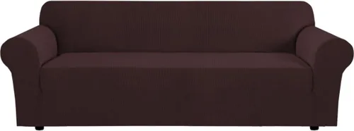 Vista 25 de H.VERSAILTEX Funda elástica para sofá, fundas suaves para muebles de 3 cojines, con tela jacquard gruesa a cuadros con parte inferior elástica, sofá