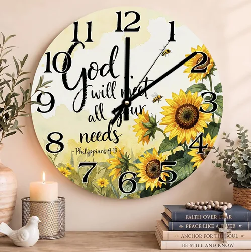 Vista 60 de Reloj con versículo bíblico con citas de Jesús, relojes de 0929Regalos Cristianos (2)