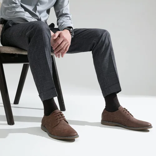Vista 2 de Jousen Men's Dress Shoes Casual Business Dress Shoes for Men Suede Oxford Classic Formal Derby Shoes
