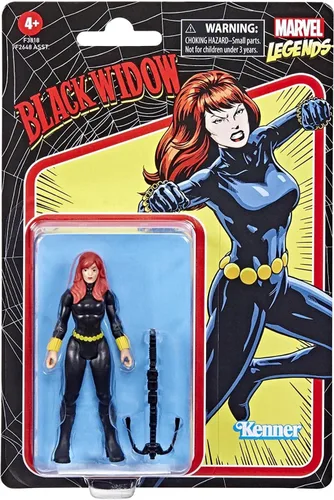Vista 2 de Marvel Legends Series 3.75 pulgadas Retro 375 Collection Black Widow figura de acción de juguete, 1 accesorio