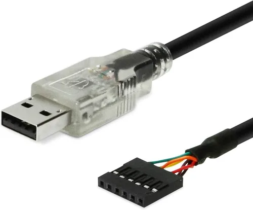 Vista 7 de Gearmo Cable adaptador serie USB a TTL 3.3V, LED de actividad, chip FTDI FT232QR, cabezal hembra de 6 pines UART Windows 11, 10, 8, 7, macOS, Linux