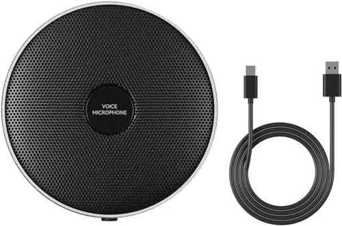 Vista 8 de Micrófono de computadora de 360° para escritorio, micrófono de PC de conferencia USB, tecnología de cancelación de ruido, grabación, Skype, clase