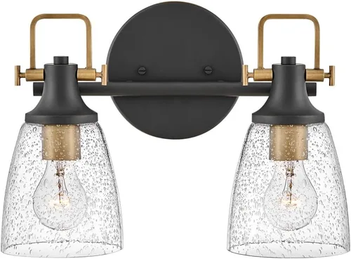 Vista 12 de Hinkley Easton 51270PN - Accesorio de tocador de baño de una sola luz, industrial moderno, pantalla de vidrio transparente, se monta hacia arriba