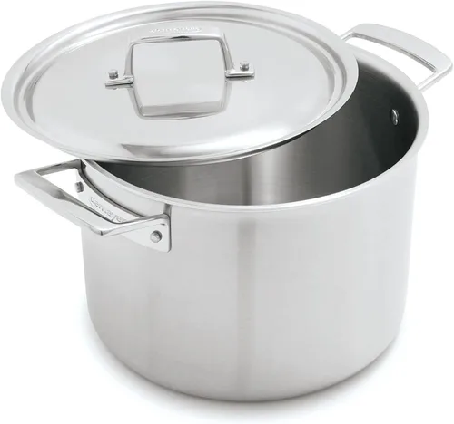 Vista 8 de Demeyere Essential de 5 capas, acero inoxidable 18/10, mango Stay Cool, para todas las cocinas, borde de vertido, cacerola de 1.5 cuartos de galón