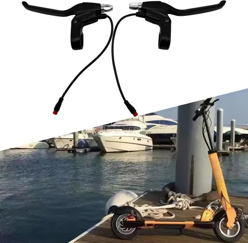 Vista 5 de 108PPD Ebike - Juego de palancas de freno macho de 2 pines, accesorios de mango de apagado izquierdo y derecho para bicicleta eléctrica