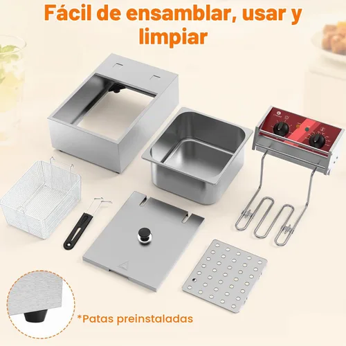 Vista 6 de Freidora eléctrica comercial con temporizador 10L/10.5QT