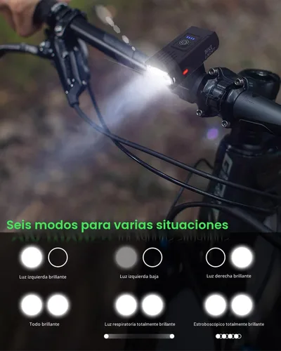 Vista 3 de Victoper Bike Light, High Lumens Super Bright Bicycle Lite, 6+4 Modes USB Rechargeable Bike Headlight & Taillight Set, Waterproof Safety Bike Front